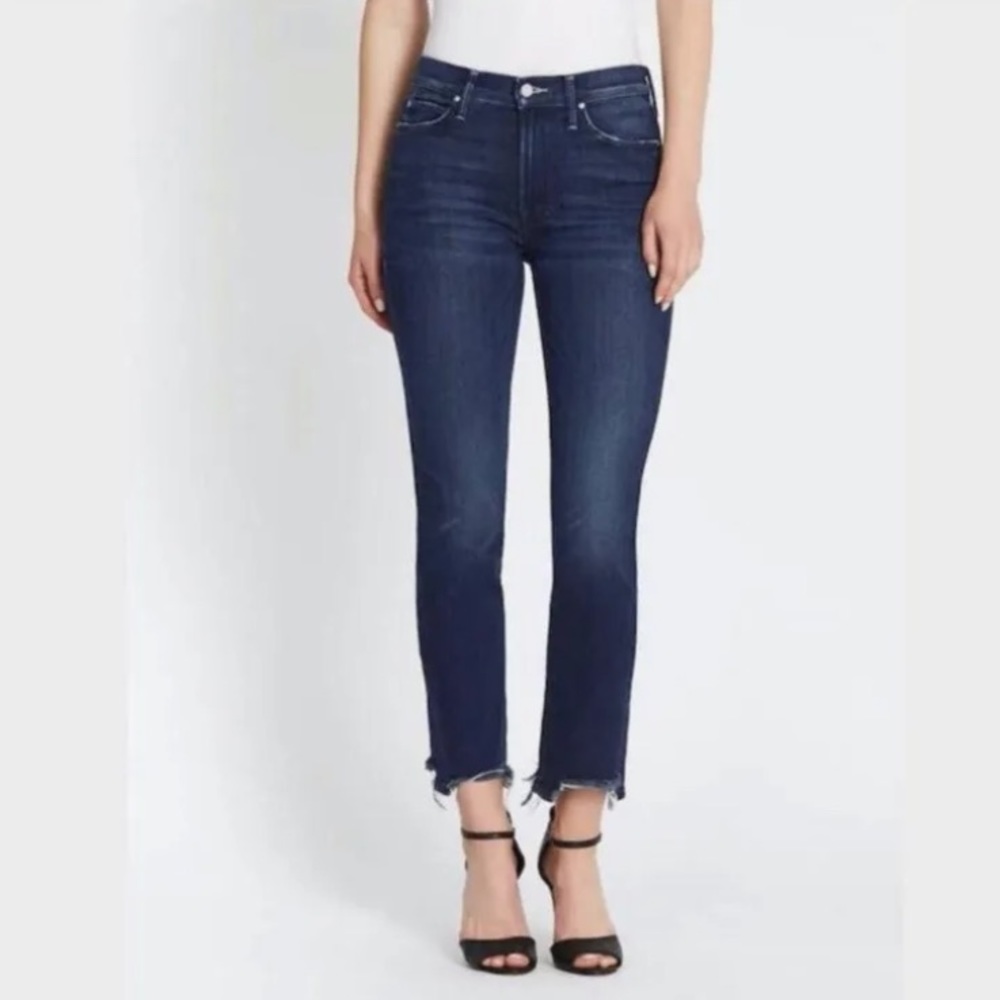 MOTHER High-Rise Dark Blue Jeans
